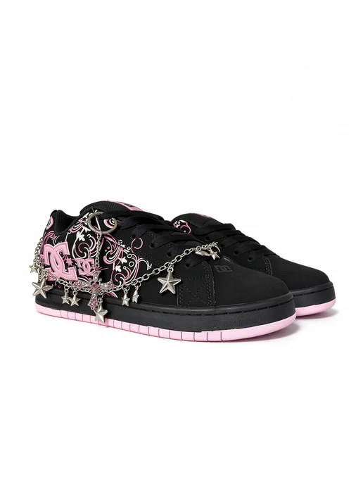 DC Shoes Кроссовки из кожи с вышивкой, созданные в коллаборации с бре, розовый, фото 4
