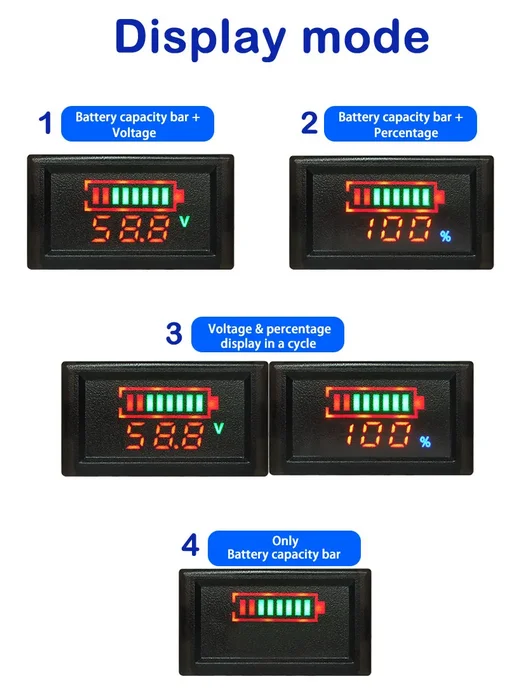 YB Индикатор заряда батареи Buzzer Alarm Version 12V, вариант, фото 7