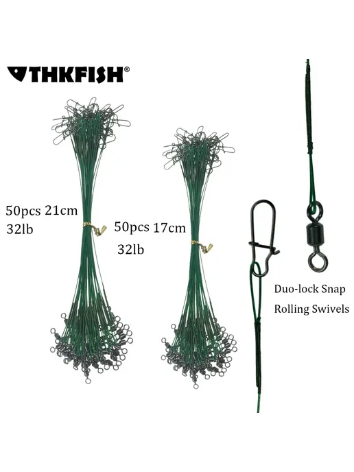 THKFISH Поводки рыболовные 20 шт, черные, 17 см, 15 кг, 20 шт, 15 кг, черный, фото 3