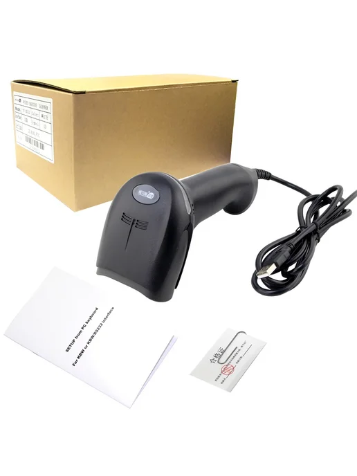 NETUM Лазерный сканер штрих-кодов NT-2012, USB, черный, US, черный, фото 4