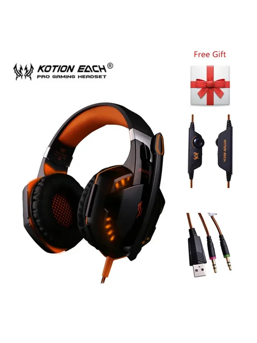 Нет бренда Игровые наушники KOTION EACH G2000 blue, синий, фото 2