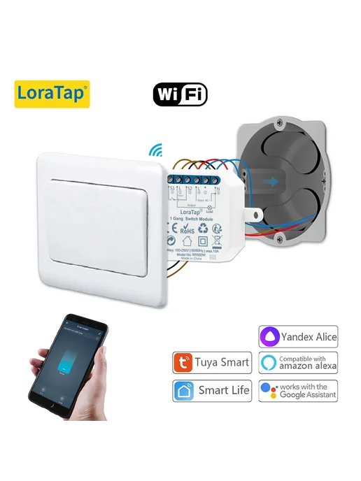 LoraTap Wi-Fi реле-переключатель 16A, Power Monitor 1pc, вариант, фото 2