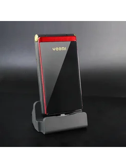 HappyHere Флип-телефон Yeesi 2 SIM, красный, с док-станцией, 8GB