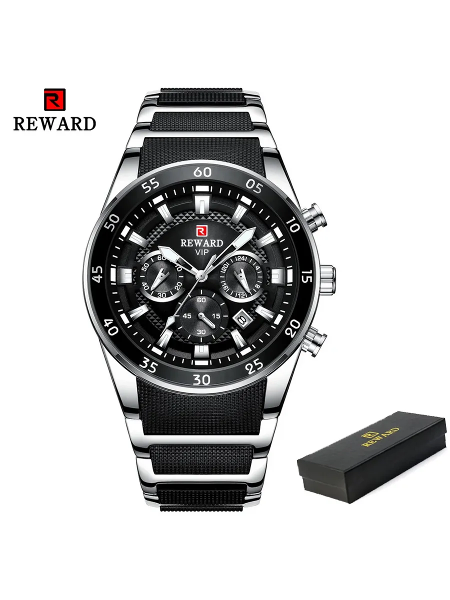 REWARD VIP мужские часы, Black Silver