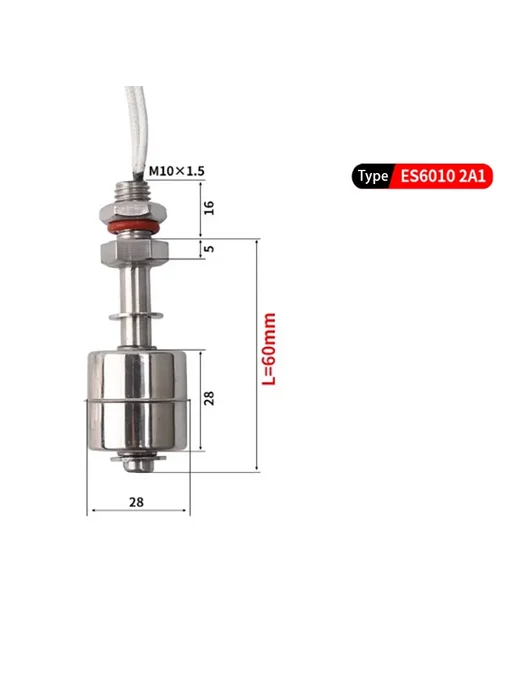 Датчик уровня воды ELECALL ES6010 2A1, 60 мм, ES6010 60 мм