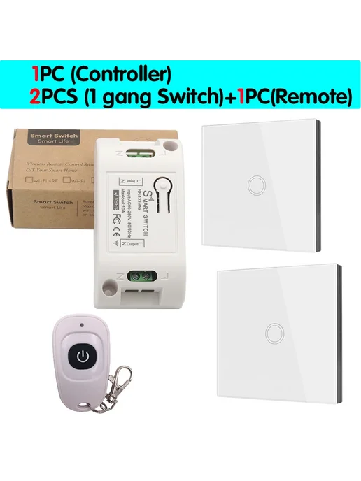WenQia Беспроводной выключатель Smart Switch 1R 2W 1B, 2 Вт