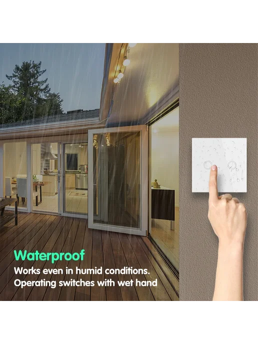 WenQia Беспроводной сенсорный выключатель 2R 1W 86*86, 86x86, 1 Вт, фото 5