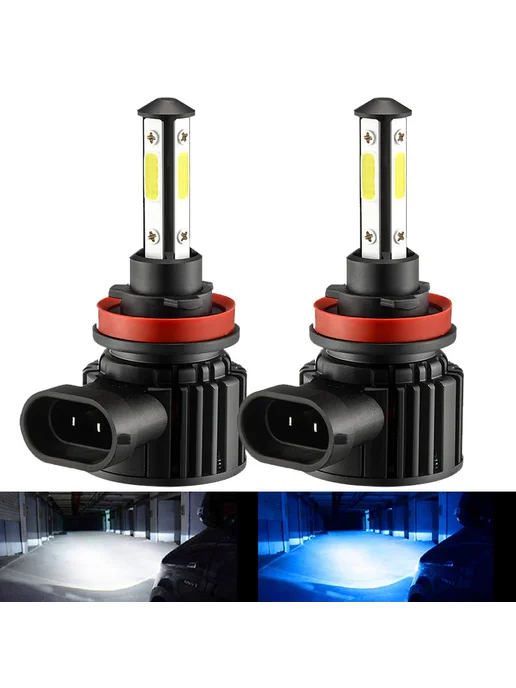 ASLENT H11 Автомобильные фары LED, ice blue 8000K, Red, синий