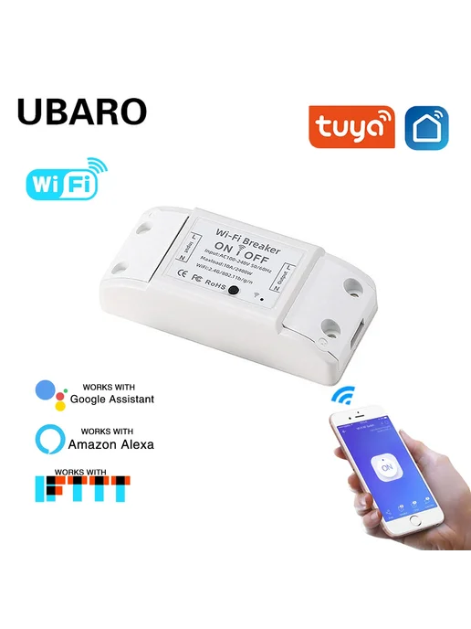UBARO Tuya Wi-Fi умный выключатель, вариант, фото 2