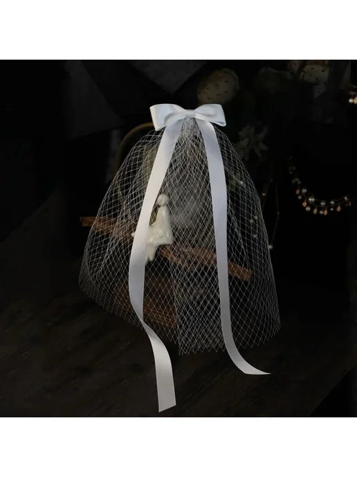 Нет бренда Свадебная фата SLBRIDAL кружевная V664 White, белый, фото 3