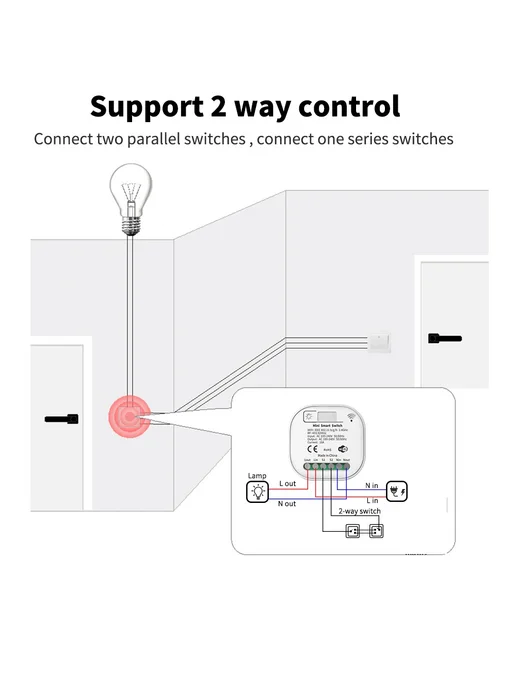 sixwgh Умный выключатель WiFi, белый, 1gang 1Receiver, белый, фото 6