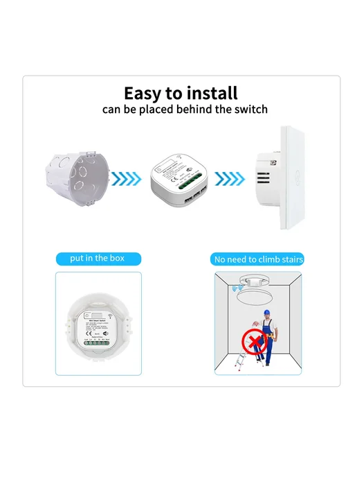 sixwgh Умный выключатель WiFi 433, белый, белый, фото 4