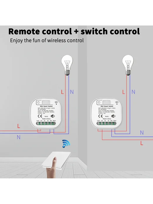 sixwgh Умный выключатель WiFi 433, белый, белый, фото 7