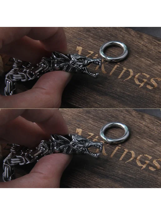 Vikings Jewelry Мужское ожерелье с волком из нержавеющей ста, вариант, фото 6