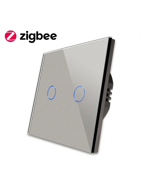 Bingoelec Сенсорный выключатель Zigbee Grey 2gang, серый