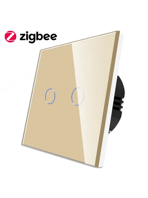 Bingoelec Сенсорный выключатель Zigbee Grey 2gang, золотой