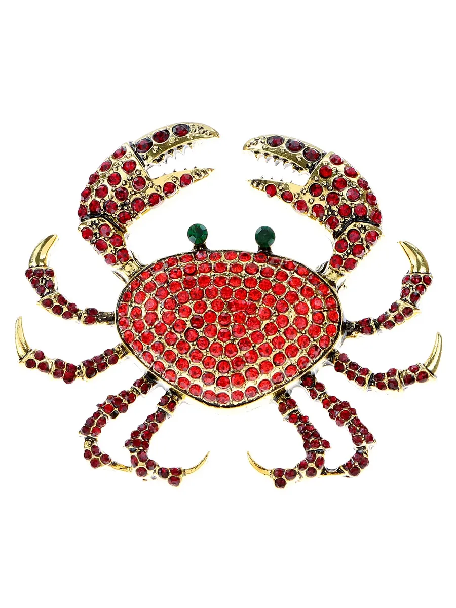 Брошь-краб red, красная