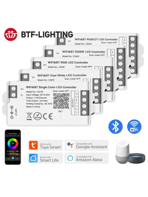 BTF-lighting Wi-Fi контроллер для LED ленты 12-24В, Remote-, вариант, фото 2