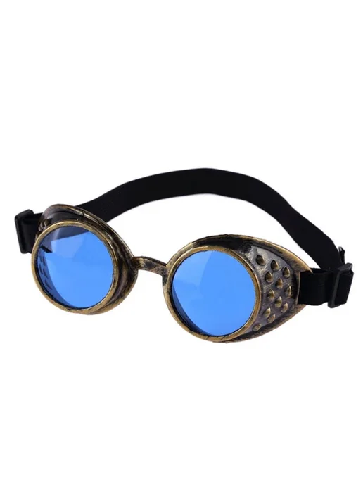RPXBGUCKARHG Винтажные очки в стиле стимпанк Yellow Blue, синий