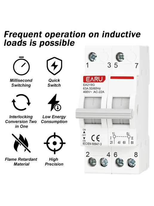 EARU Автоматический выключатель 2P 40A EARUELECTRIC, вариант, фото 4