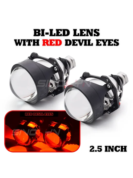 SINOLYN Bi светодиодный линзы проектора With Red Devil 6000K, красный