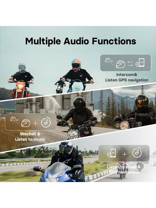 FreedConn R1 PRO мотогарнитура, 1440P, Wi-Fi, черный, черный, фото 6