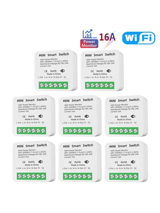 UNSH Умный выключатель 16A Wi-Fi с Power Meter, 5шт, 8 шт