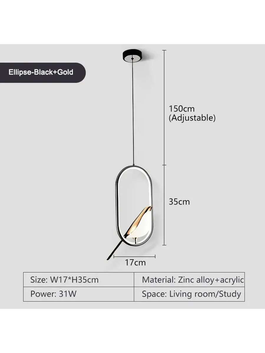 Подвесной светильник Ellipse-Black Gold,