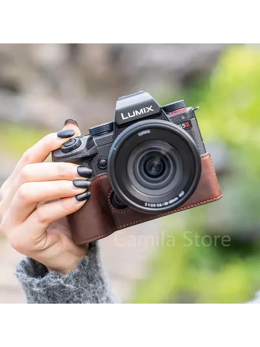 Andralyn Кожаная сумка для LUMIX S5 II S5M2 Шоколад, коричневый, фото 5