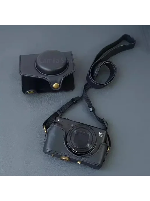 Andralyn Кожаный чехол для фотоаппарата sx740hs черный, оранжевый, фото 2
