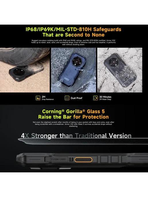 Смартфон Ulefone Armor X32 6/128 ГБ, оранжевый, фото 5