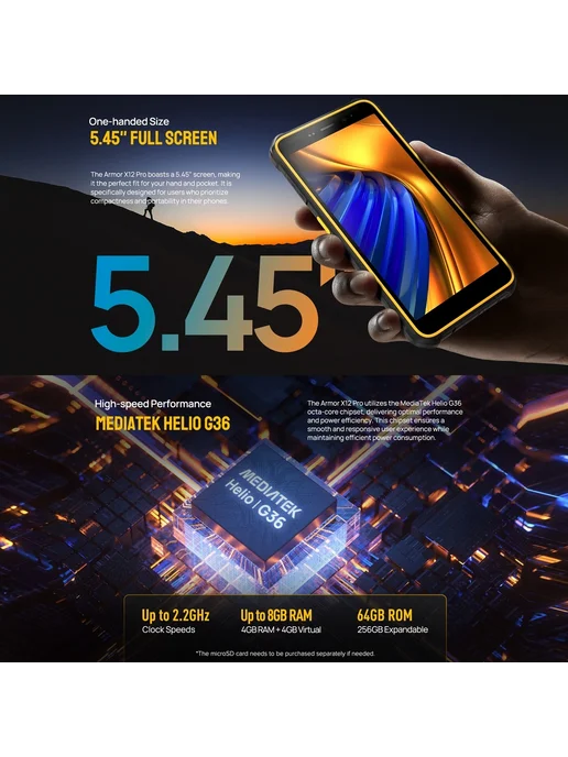 Смартфон Ulefone Armor X12 Pro 4/64 ГБ, оранжевый, фото 4