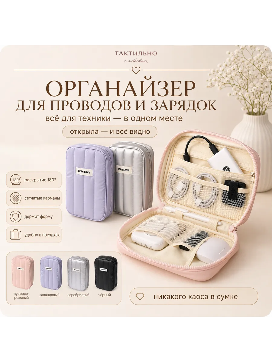 Органайзер для проводов и зарядок дорожный