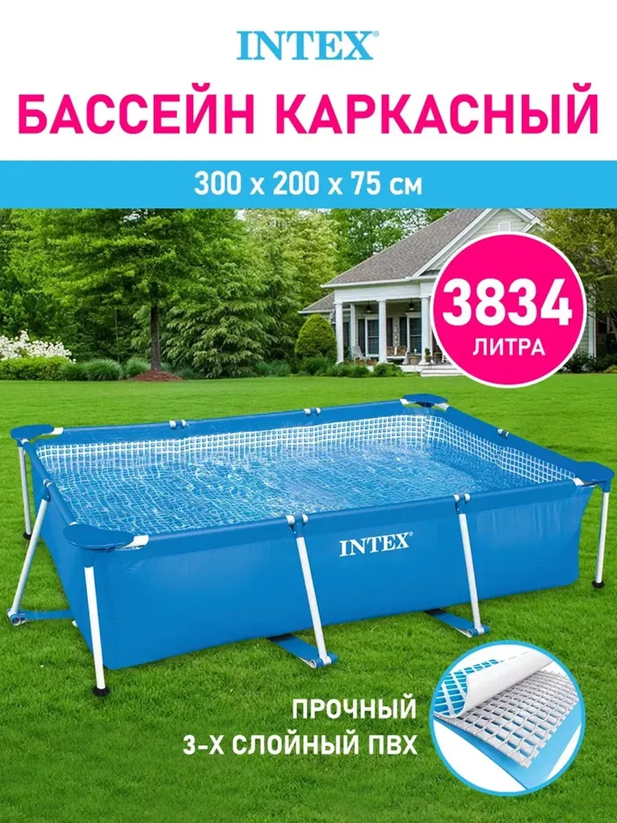 Бассейн каркасный для дачи дома прямоугольный