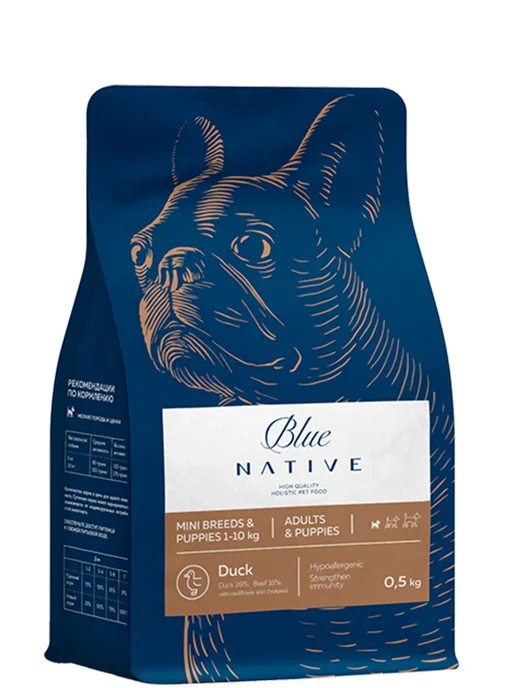Сухой корм Blue Native для собак, мелкие, щенки, утка, 0,55 кг, фото 7