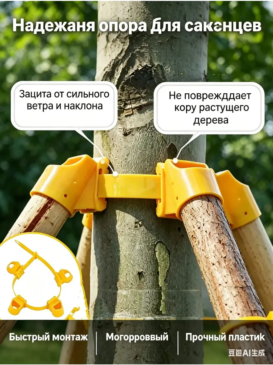 Колышек, скоба садовые, ABS пластик, 4 шт