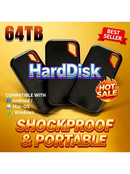 Нет бренда Портативный внешний жесткий диск Seagate 16 ТБ USB 3.2 Type-, 16 ТБ, фото 2
