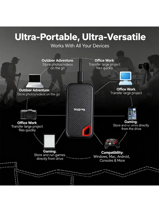 Нет бренда Портативный внешний жесткий диск Seagate 16 ТБ USB 3.2 Type-, 16 ТБ, фото 3