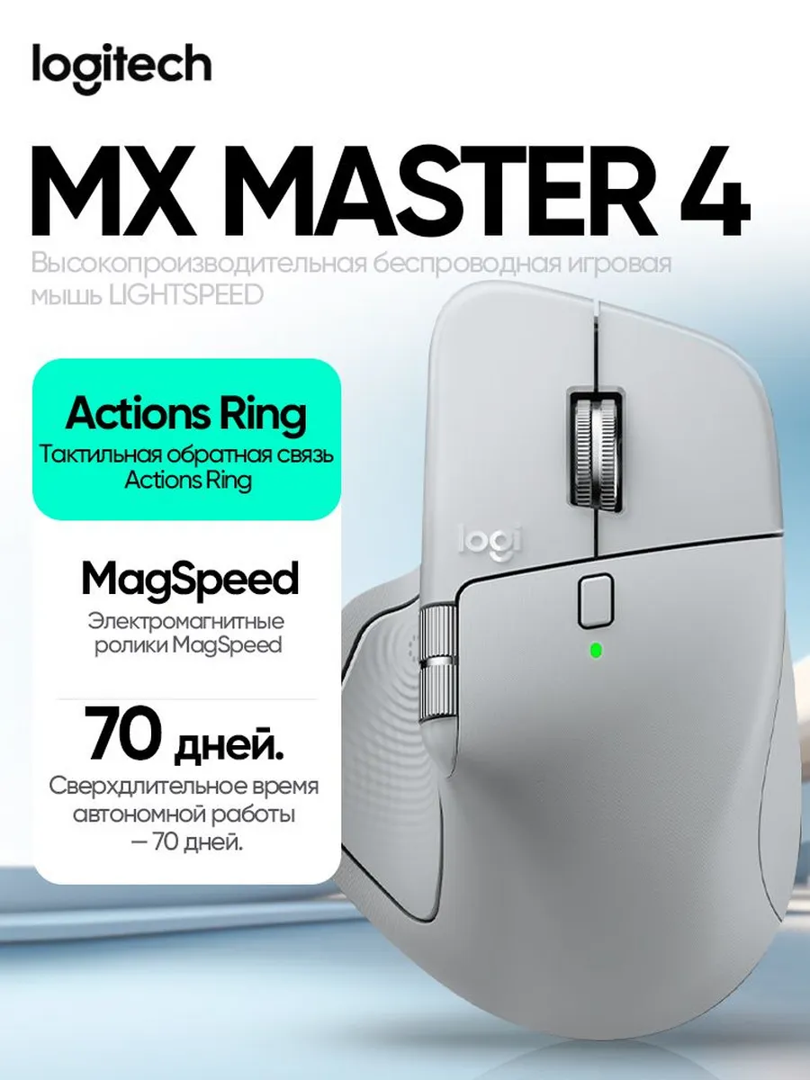 Беспроводная эргономичная мышь Logitech MX Master 4 1093783760 купить за 9 785 ₽ в интернет‑магазине Wildberries
