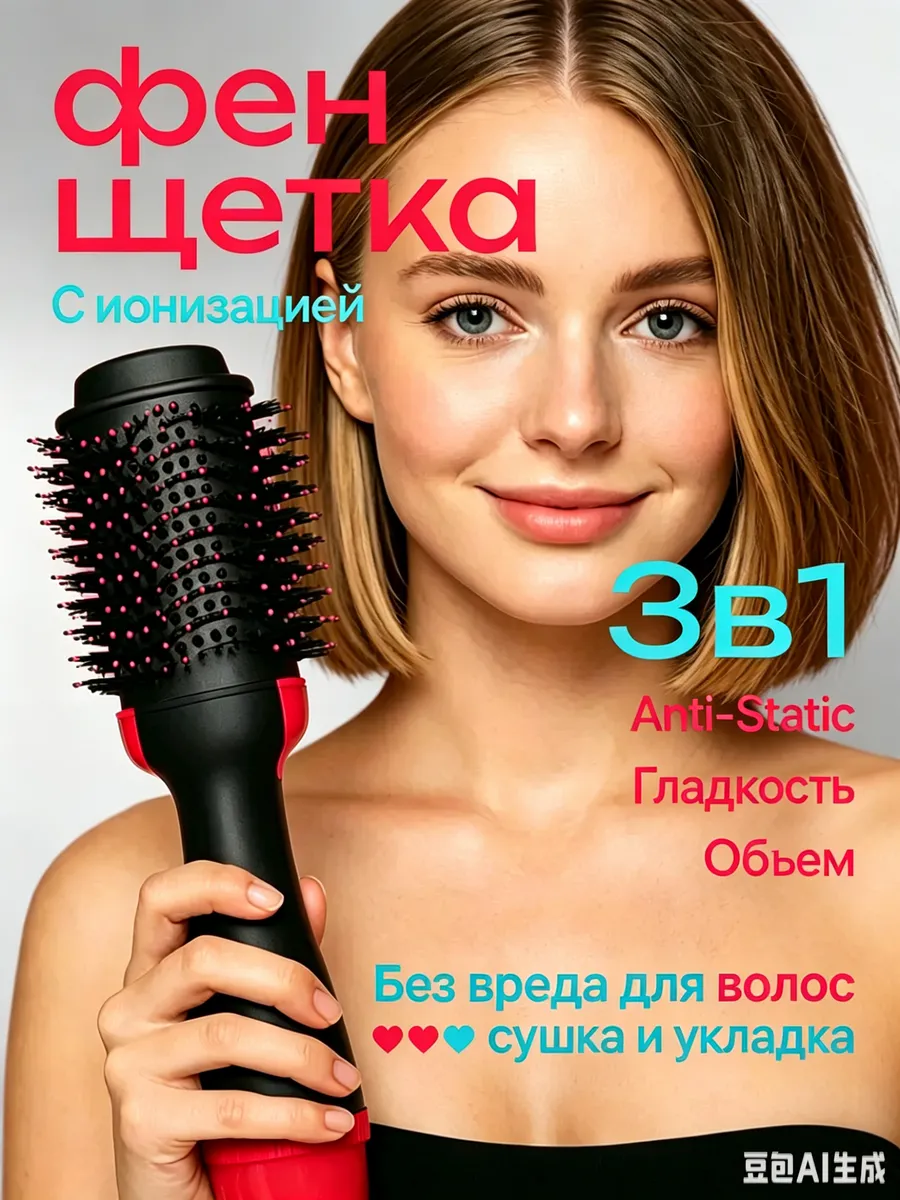 Фен-щетка для укладки коротких волос