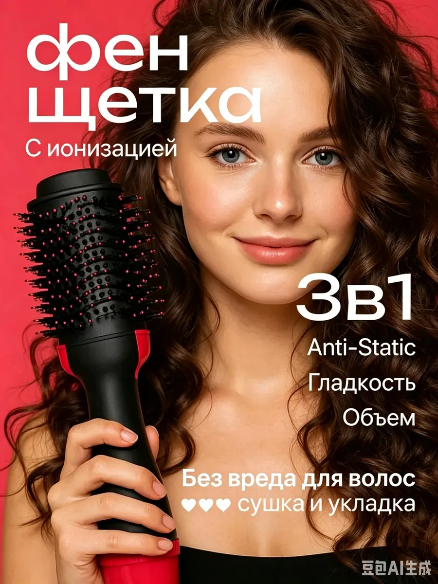 Фен щетка для коротких волос для укладки