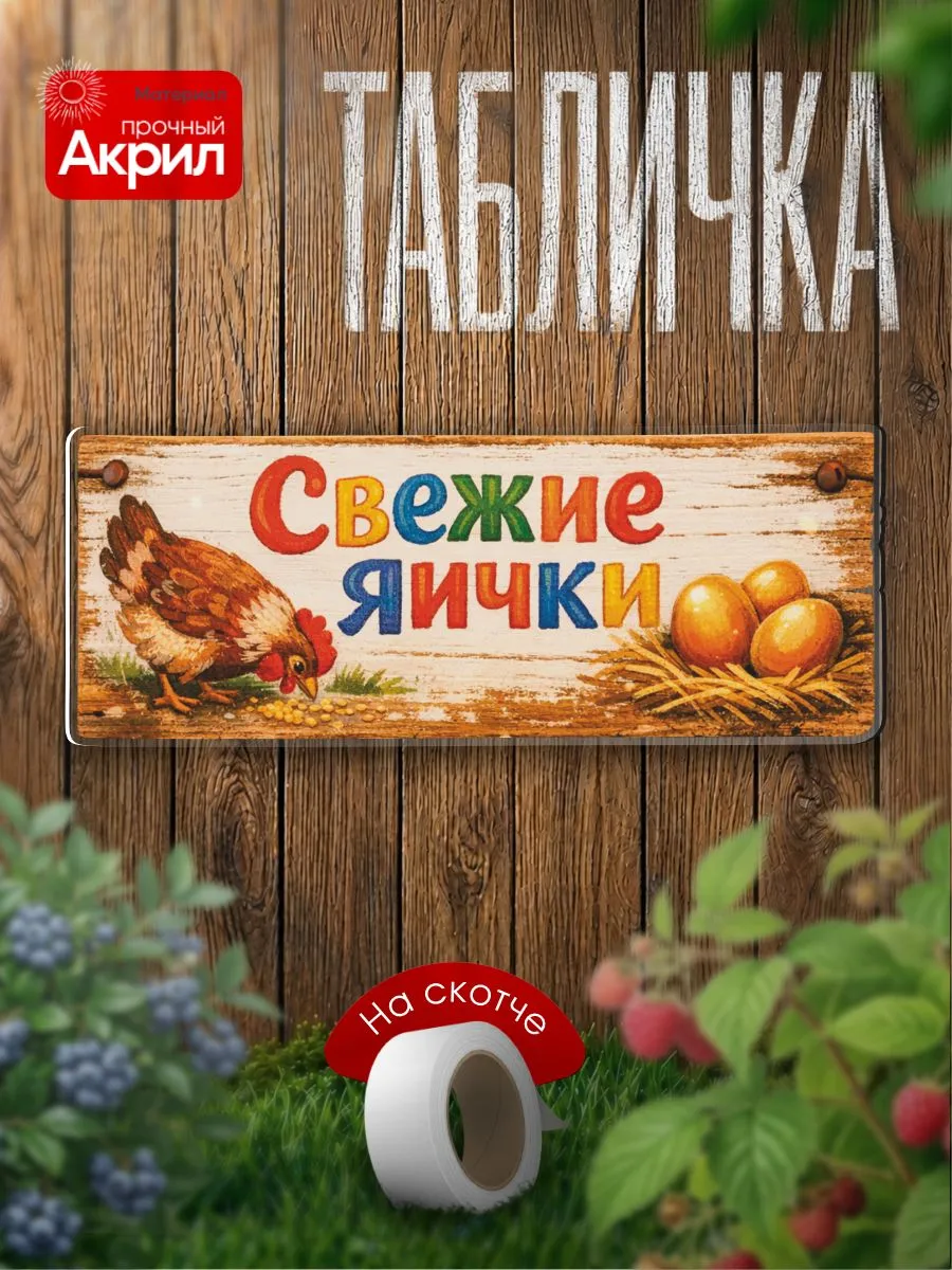 Садовая Табличка декор на забор Курица, золотые яйца
