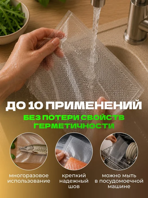Пакеты для вакууматора рифленые рулоны 3 шт, 3 шт, фото 6