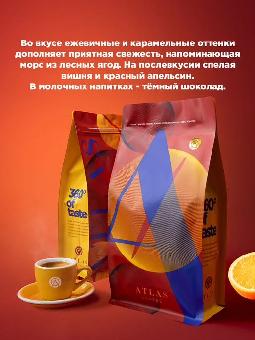 ATLAS Кофе в зернах Coffee Блэкберри, Руанда и Уганда, 1 кг, 1 кг, фото 2