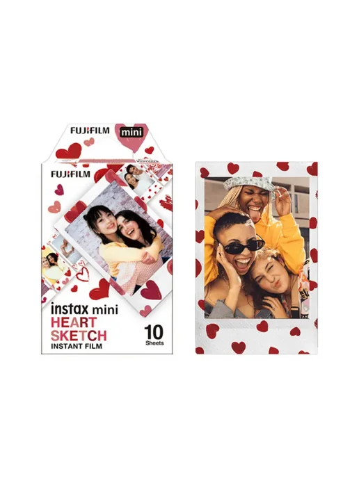 FUJIFILM Фильм Instax Mini Heart Sketch 10 white, белый, фото 2