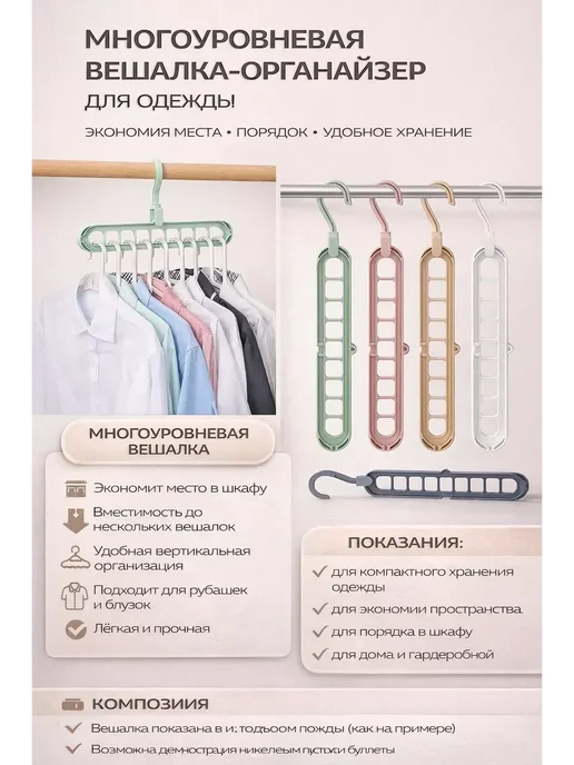 ЛАТИБЬЮТИФУЛ Вешалка для компактного хранения одежды, вариант, фото 3