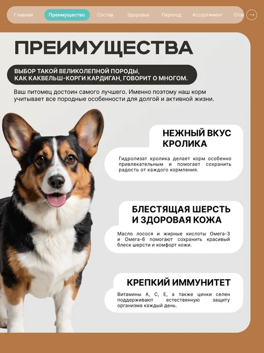 Сухой корм QUATTRO Вельш-Корги Кардиган для собак, кролик, 3 кг, фото 2