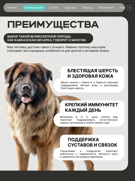 Сухой корм QUATTRO Кавказская Овчарка для собак, кролик, 12 кг, фото 2