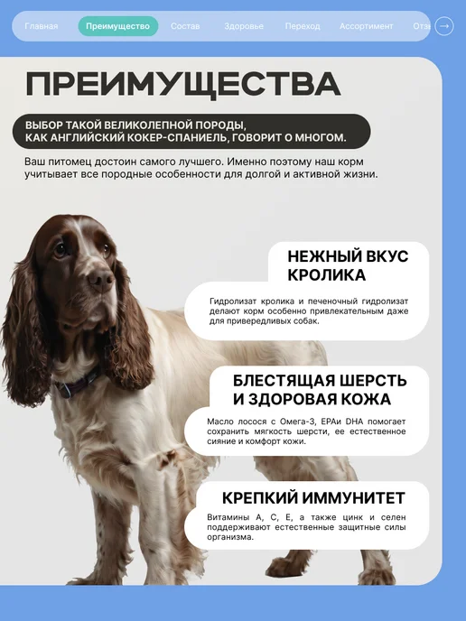 Сухой корм QUATTRO Английский Кокер-Спаниель для собак, кролик, 3 кг, фото 2