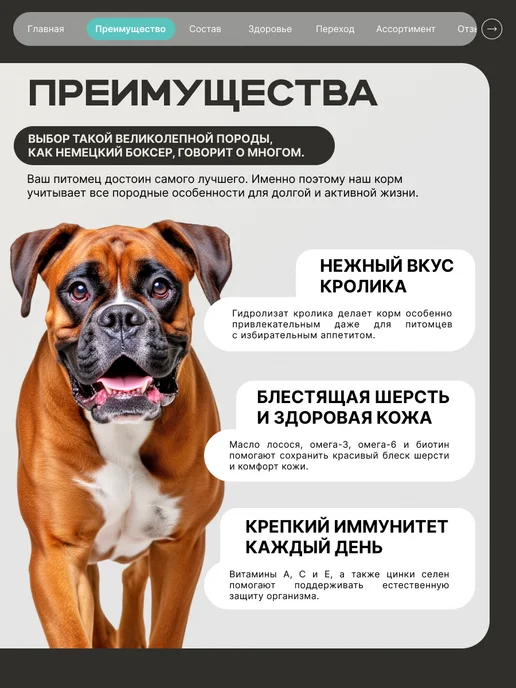 Сухой корм QUATTRO Немецкий Боксер для собак, кролик, 12 кг, фото 2